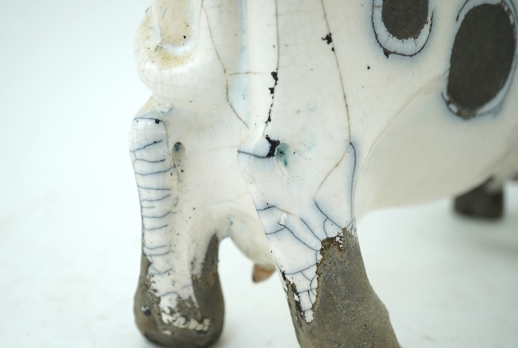Lawson E Rudge (b. 1936): A raku fired pottery cow